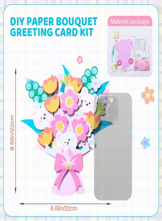 OFIFO® DIY Paper Bouquet Greeting Card Kit, Handmade 3D Flower Thank You Gift Card for Birthdays, Anniversaries, Festivals, and Special Occasions, 6x8 Inch - Image 2